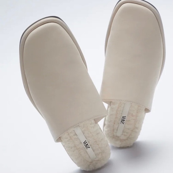 Zara faux lined flat mules - Picture 7 of 9